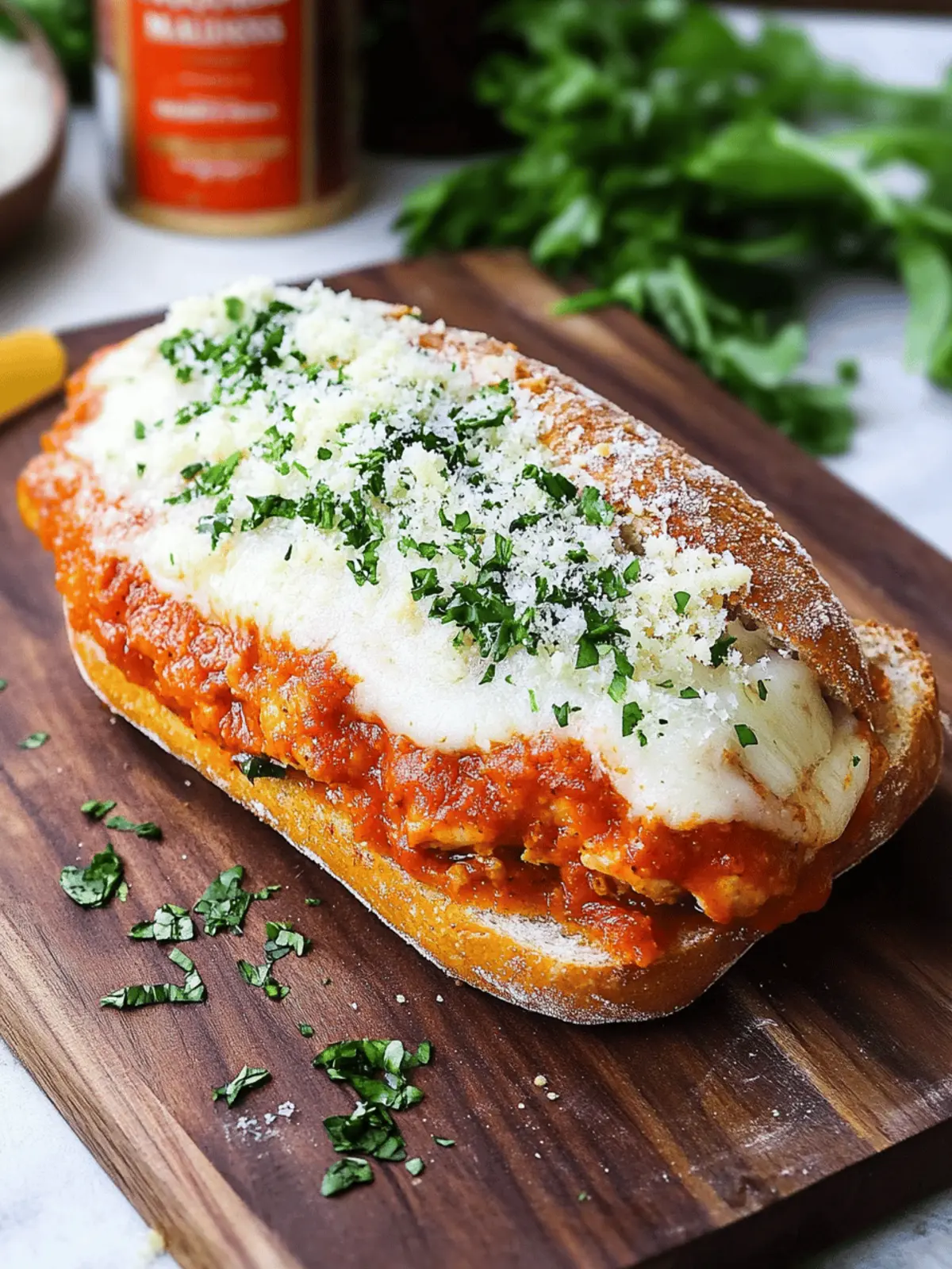 Vodka Sauce Chicken Parmesan Sandwich