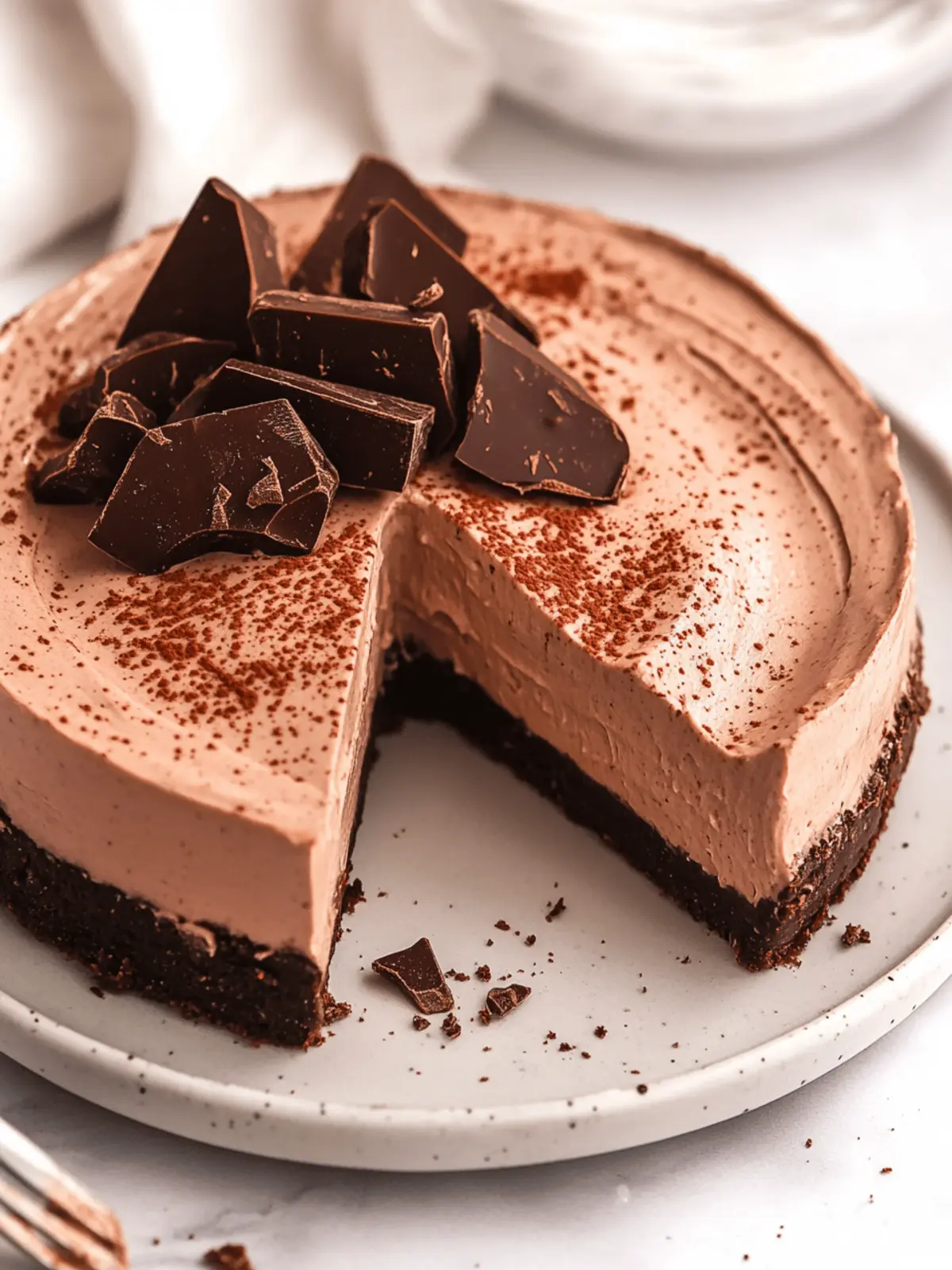 BEST No Bake Chocolate Cheesecake
