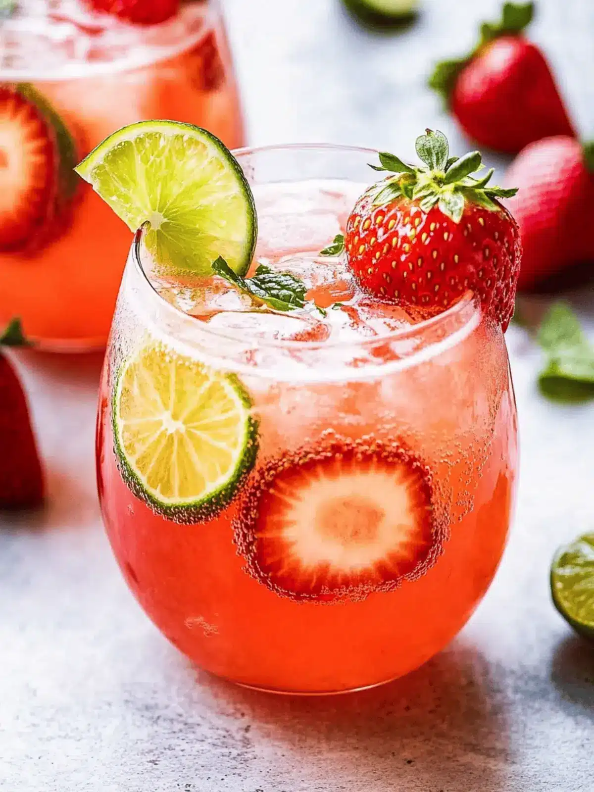 Strawberry Lime Vodka Smash