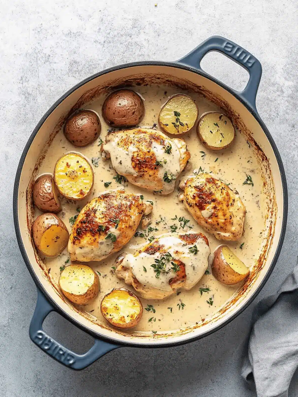Chicken and Potatoes with Dijon Cream Sauce