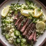 Grilled Skirt Steak with Lemon Herb Couscous Salad