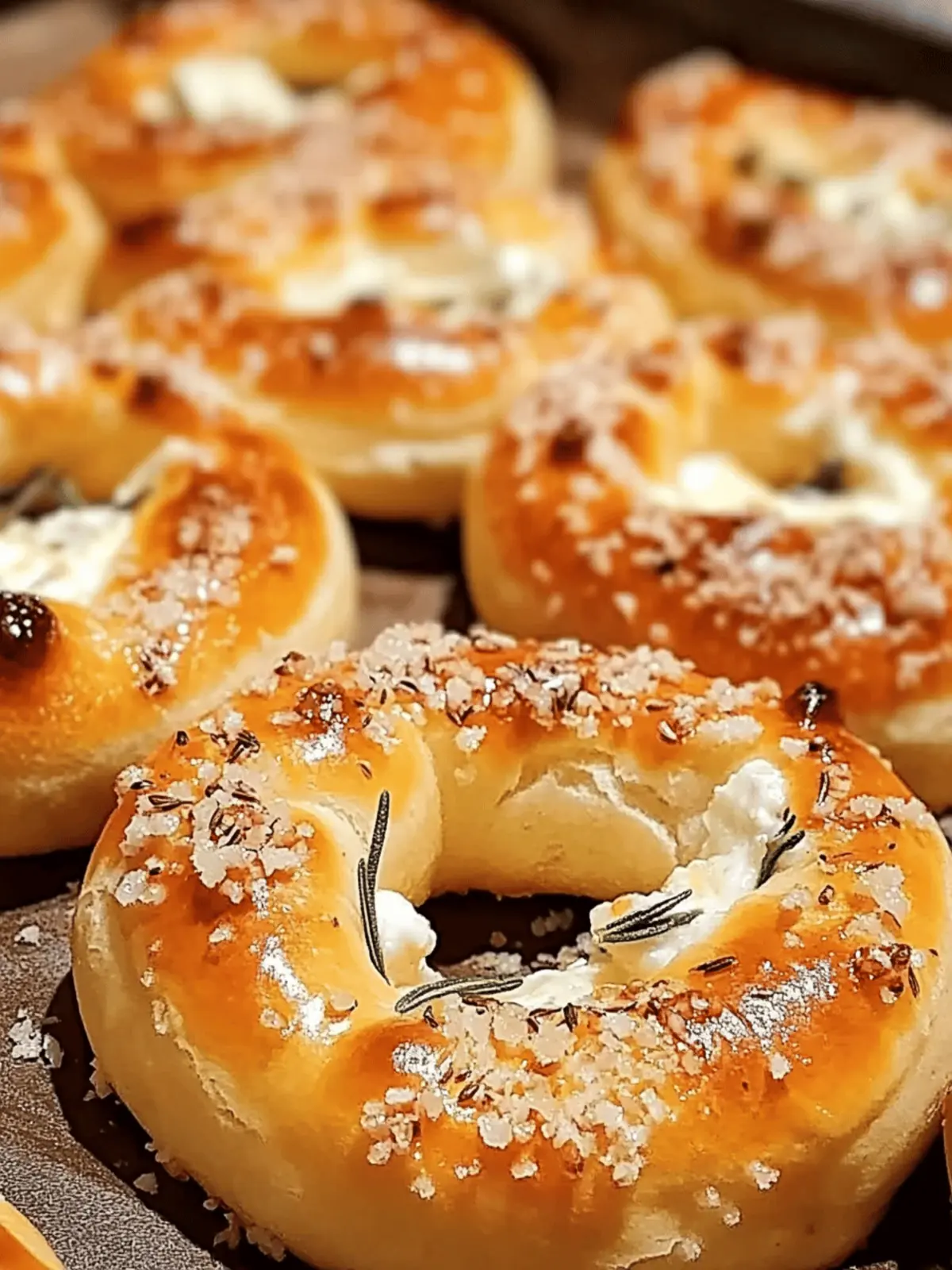Rosemary Parmesan Pretzels with Mozzarella Filling