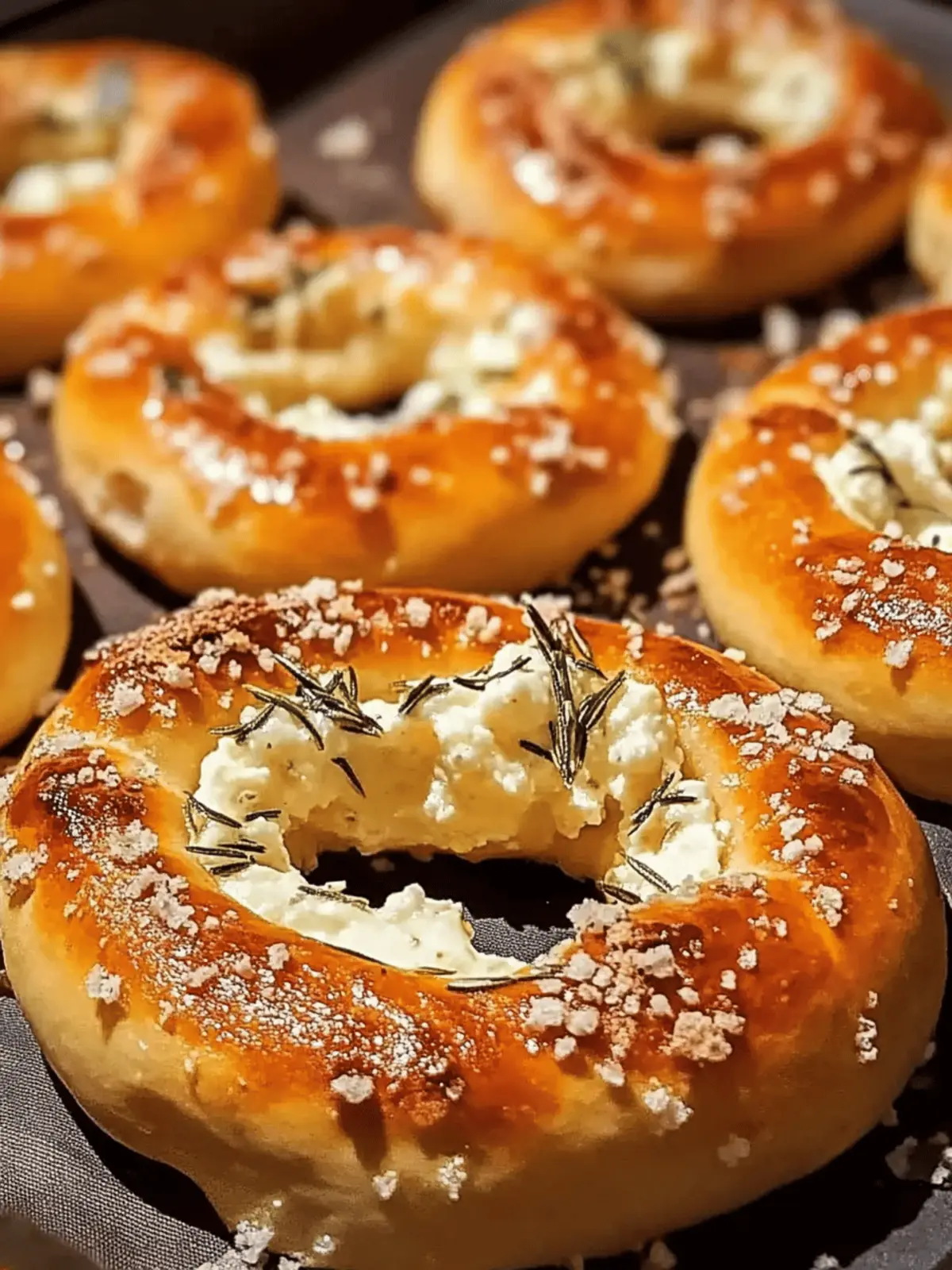Rosemary Parmesan Pretzels with Mozzarella Filling