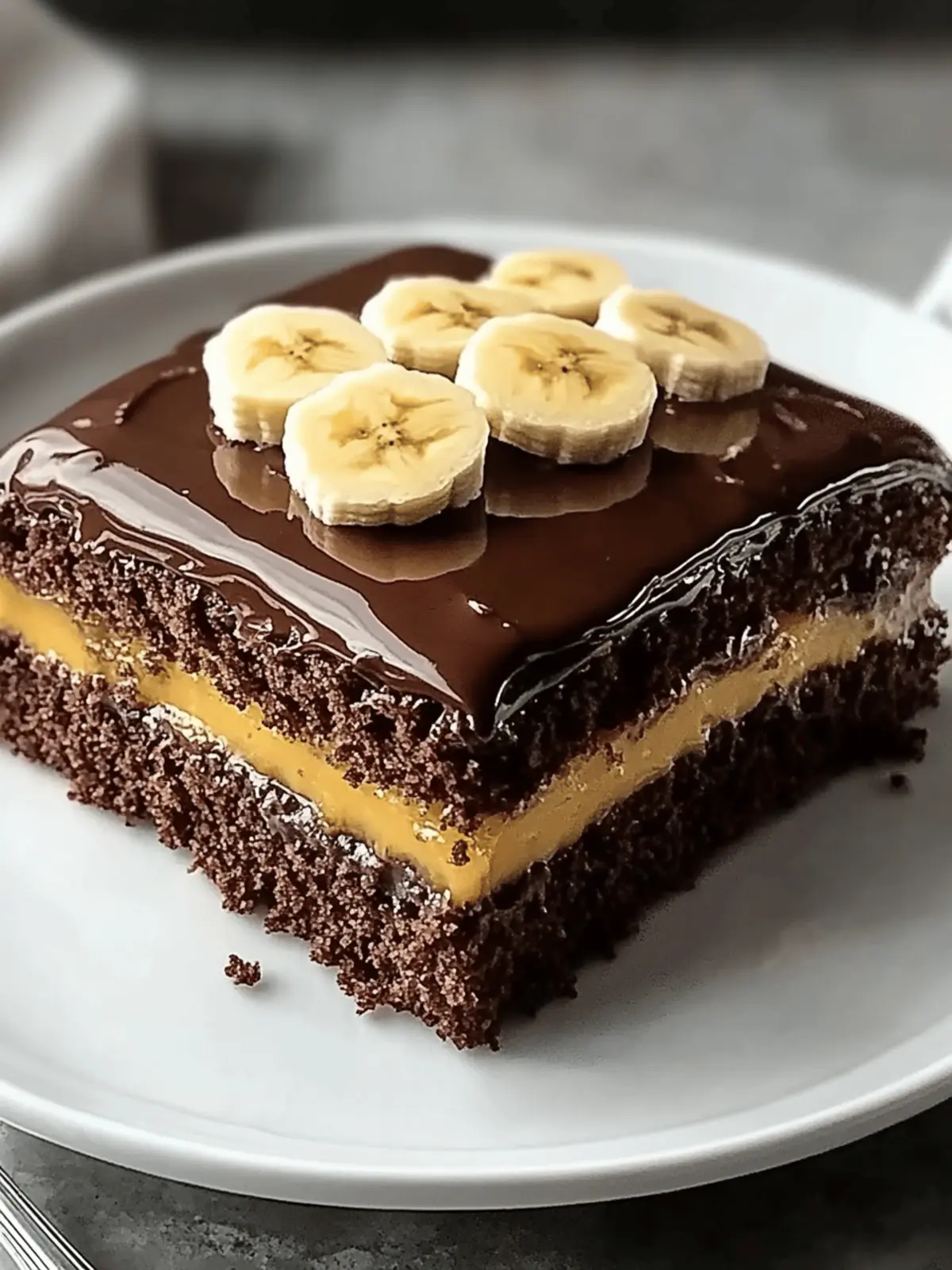 Banana Cake with Chocolate Frosting