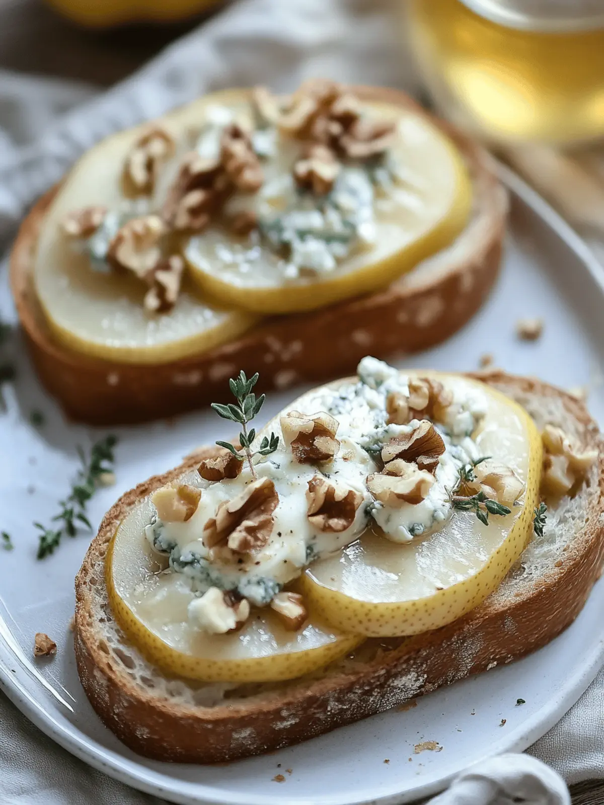 Savory Pear and Gorgonzola Cheese on Toasted Walnut Bread Delight 5 Pear and Gorgonzola Cheese on Toasted Walnut Bread