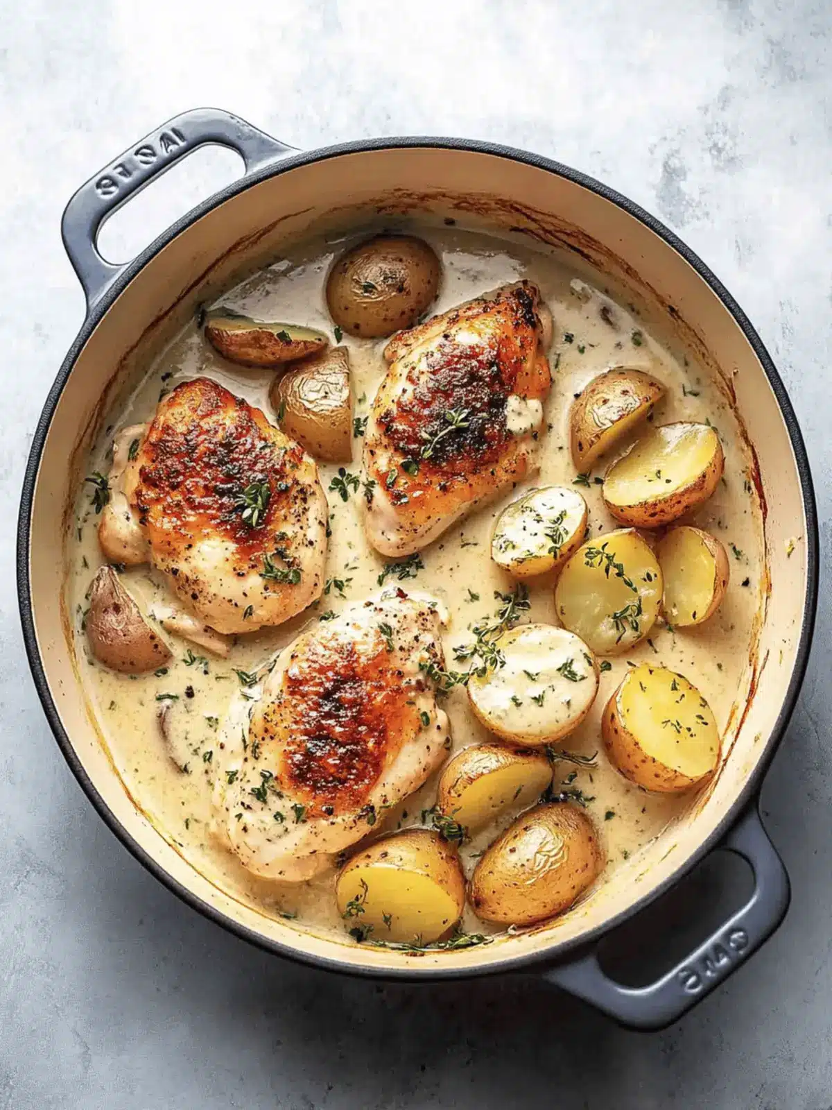 Chicken and Potatoes with Dijon Cream Sauce