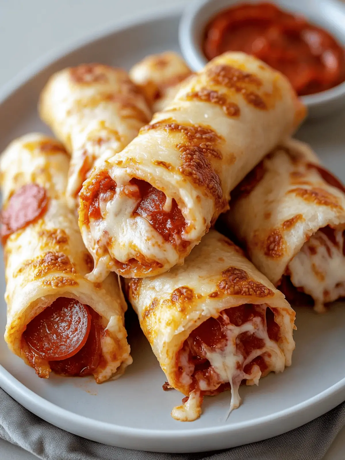 11 Minute Cheesy Pepperoni Pizza Roll Ups