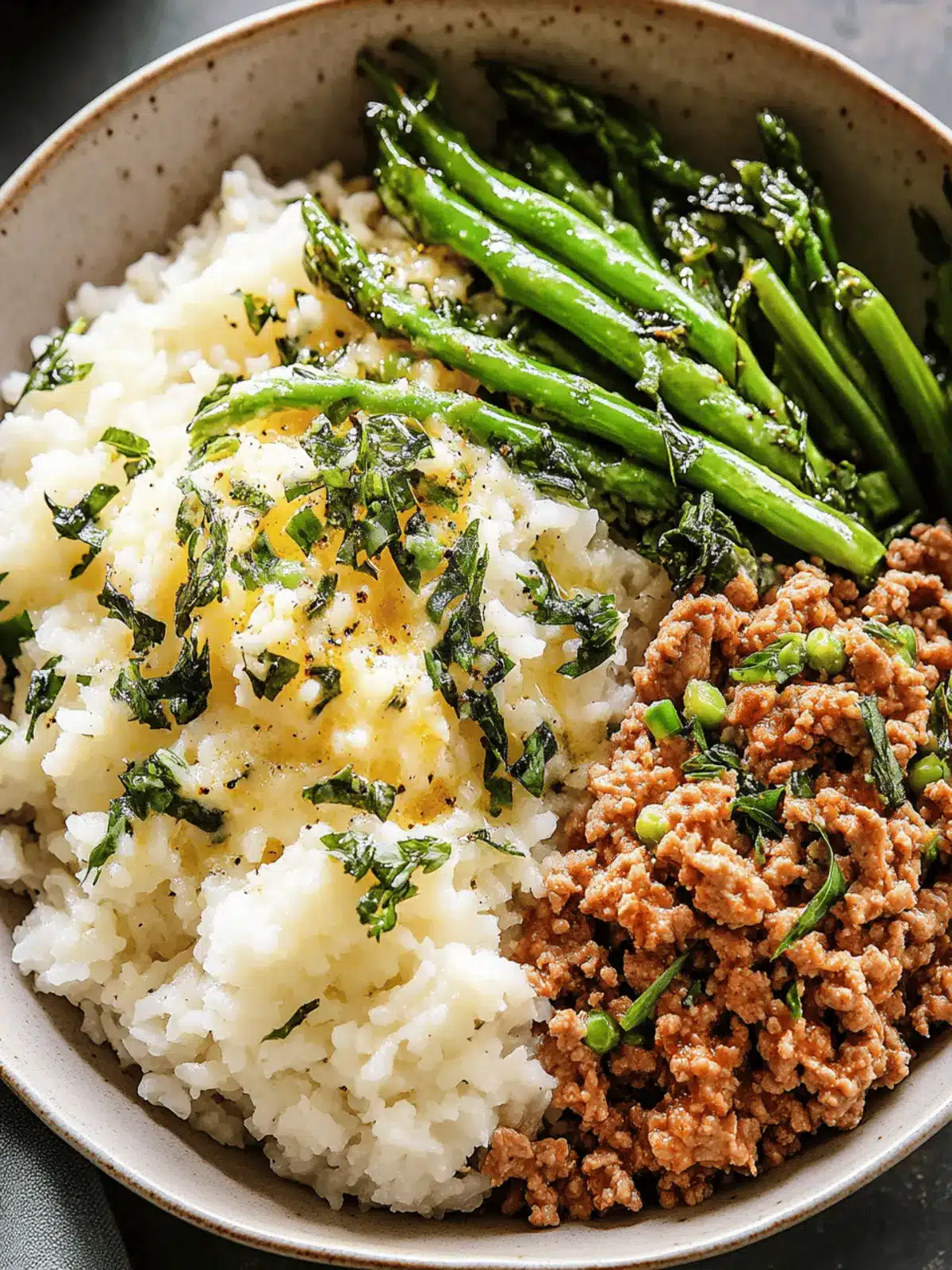 Garlic Butter Ground Turkey Rice Bowls