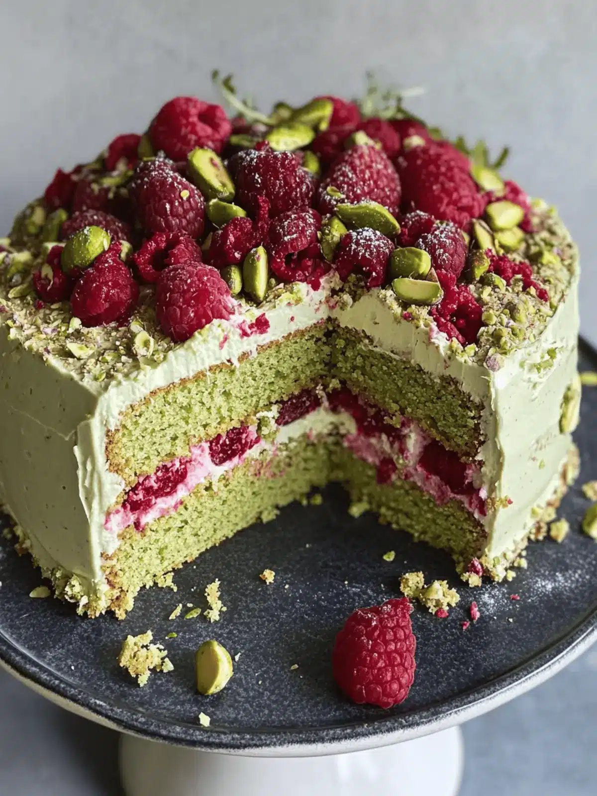 Pistachio Raspberry Cake