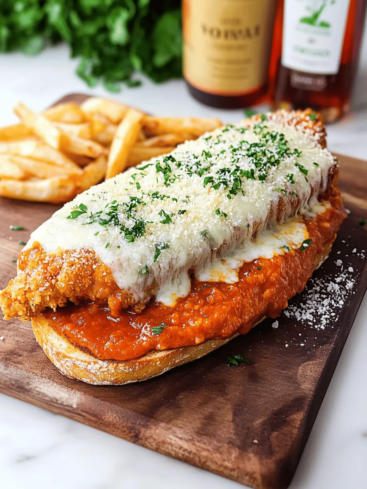 Vodka Sauce Chicken Parmesan Sandwich