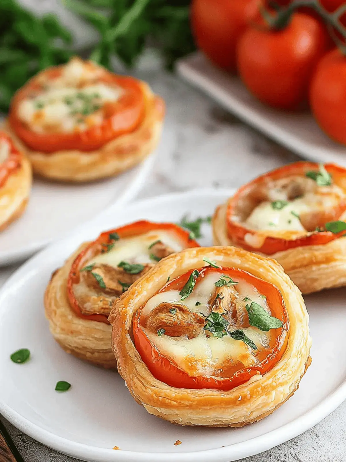 Easy Mini Tomato Tarts with Puff Pastry