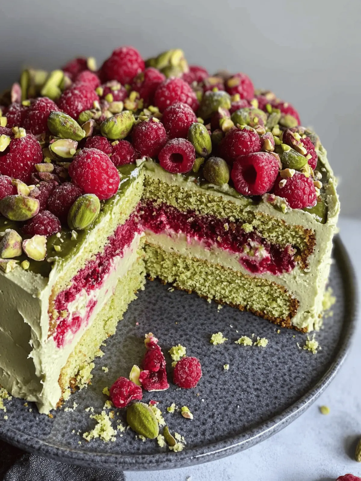 Pistachio Raspberry Cake