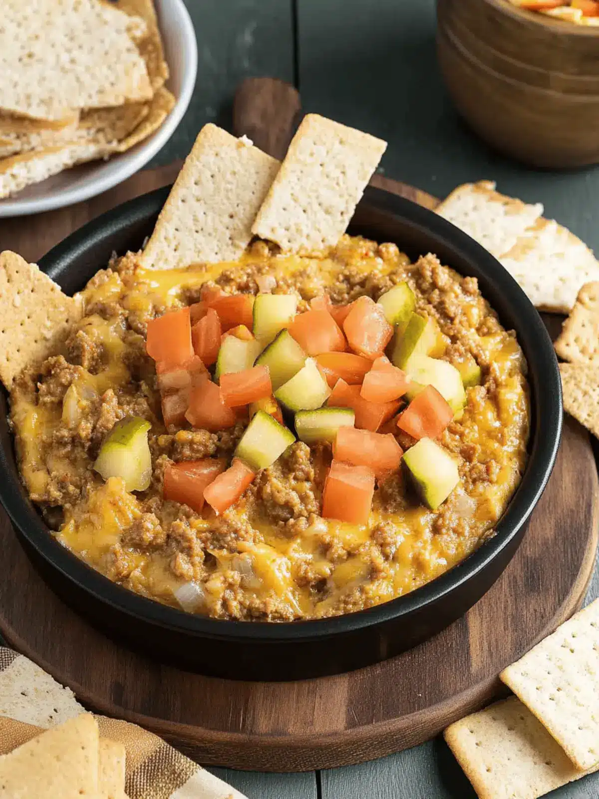 Ultimate Cheeseburger Dip: Irresistibly Cheesy Goodness 4 Cheeseburger Dip