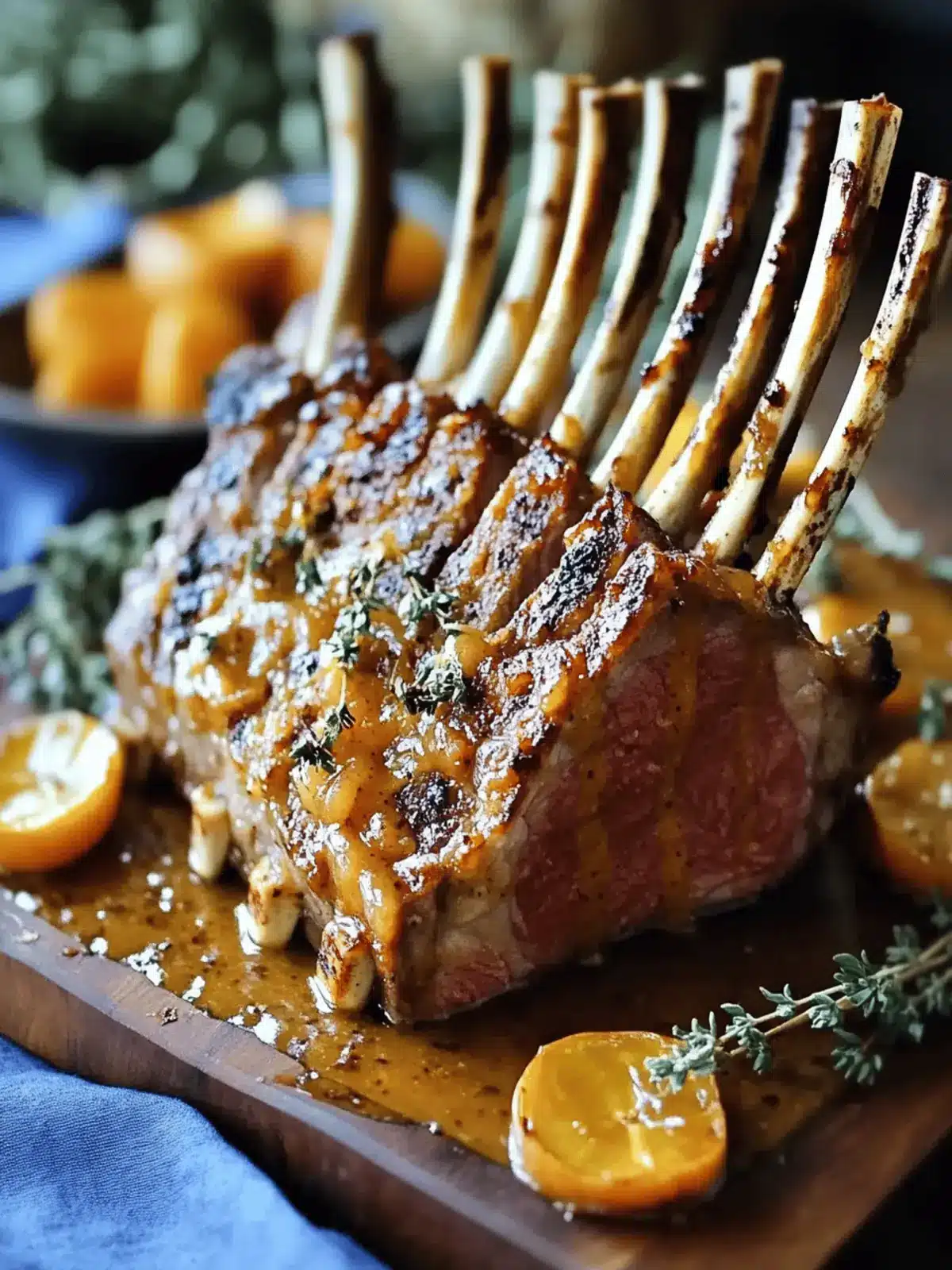 Roast Rack of Lamb with Apricot Mustard Glaze