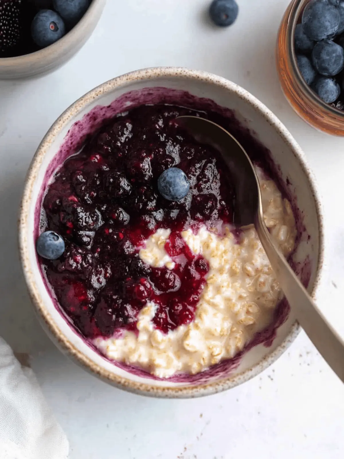 Custard Oats with Mixed Berry Compote