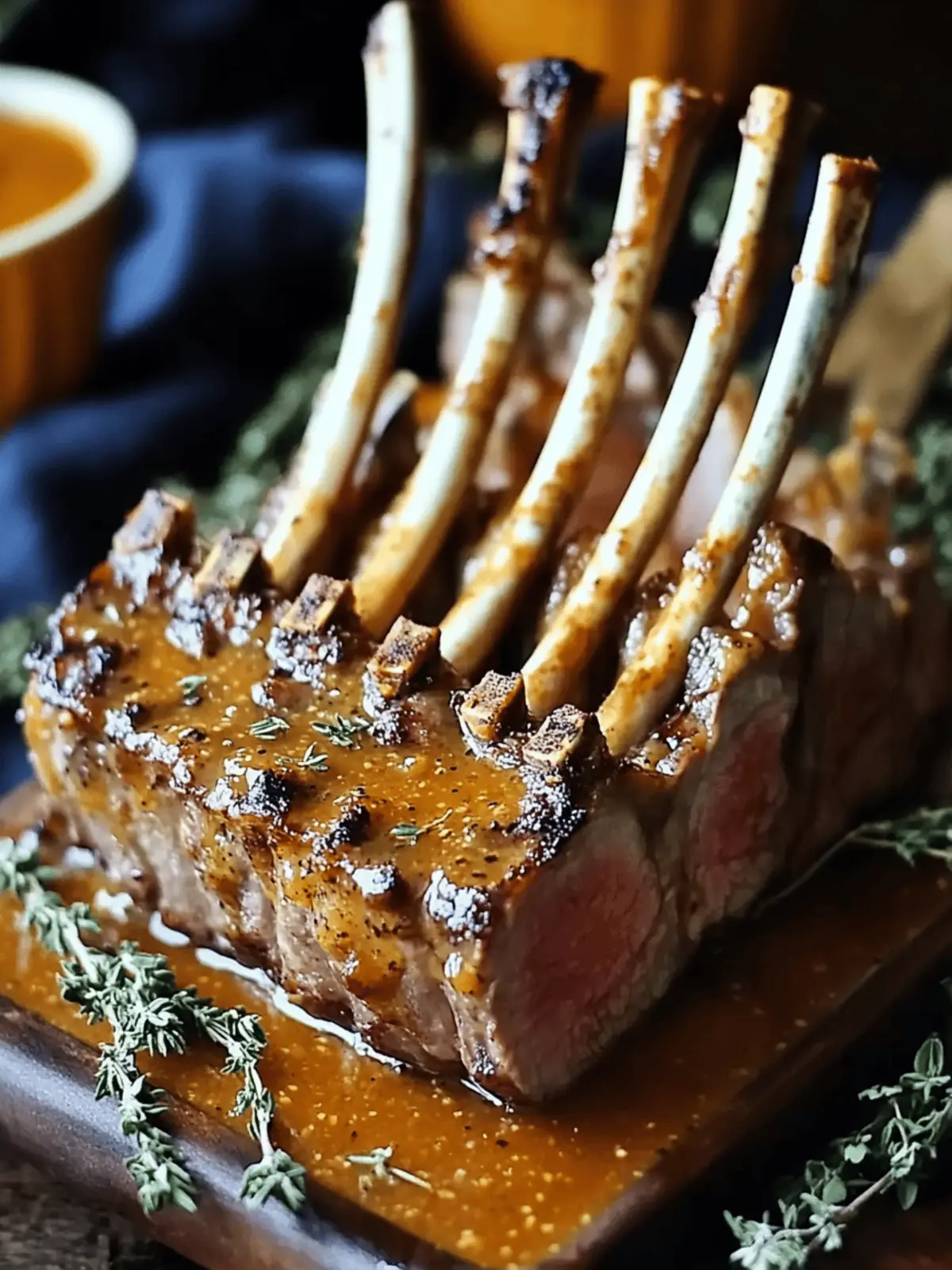 Roast Rack of Lamb with Apricot Mustard Glaze