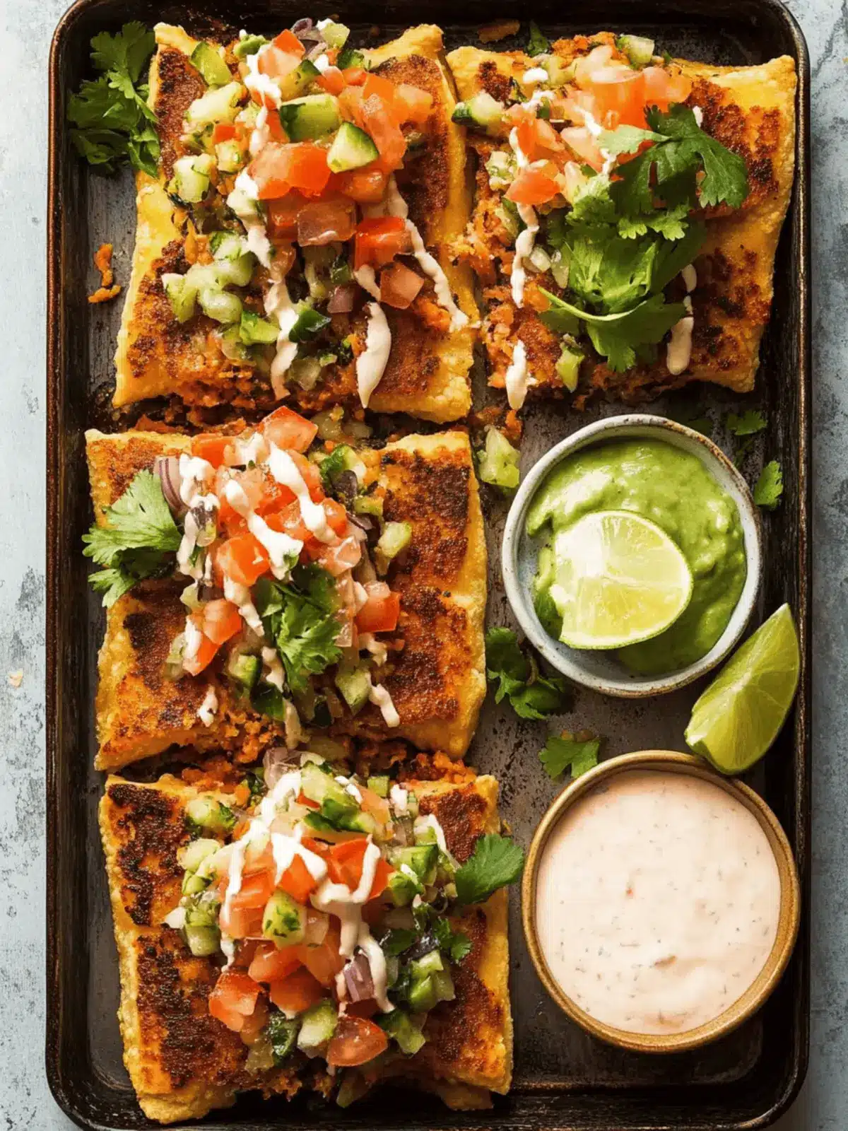Upside Down Puff Pastry Tacos