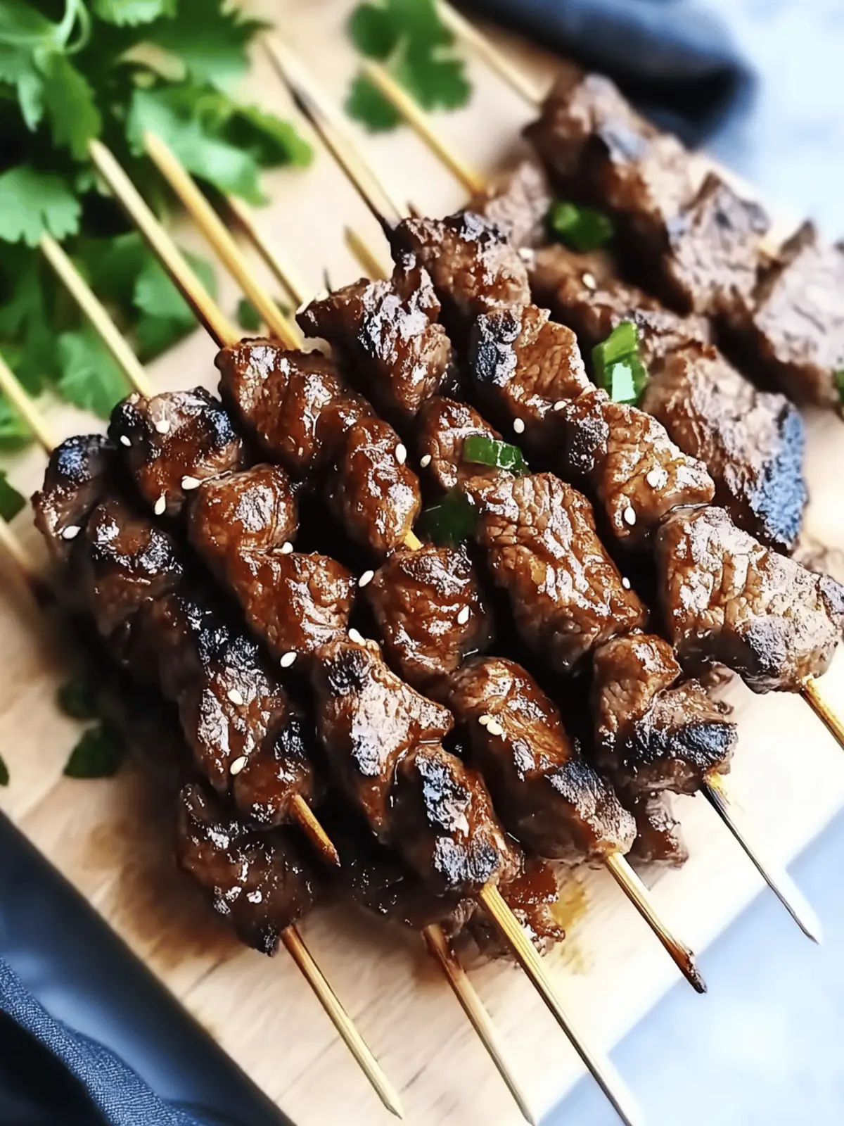 Sweet Teriyaki Sesame Beef Skewers