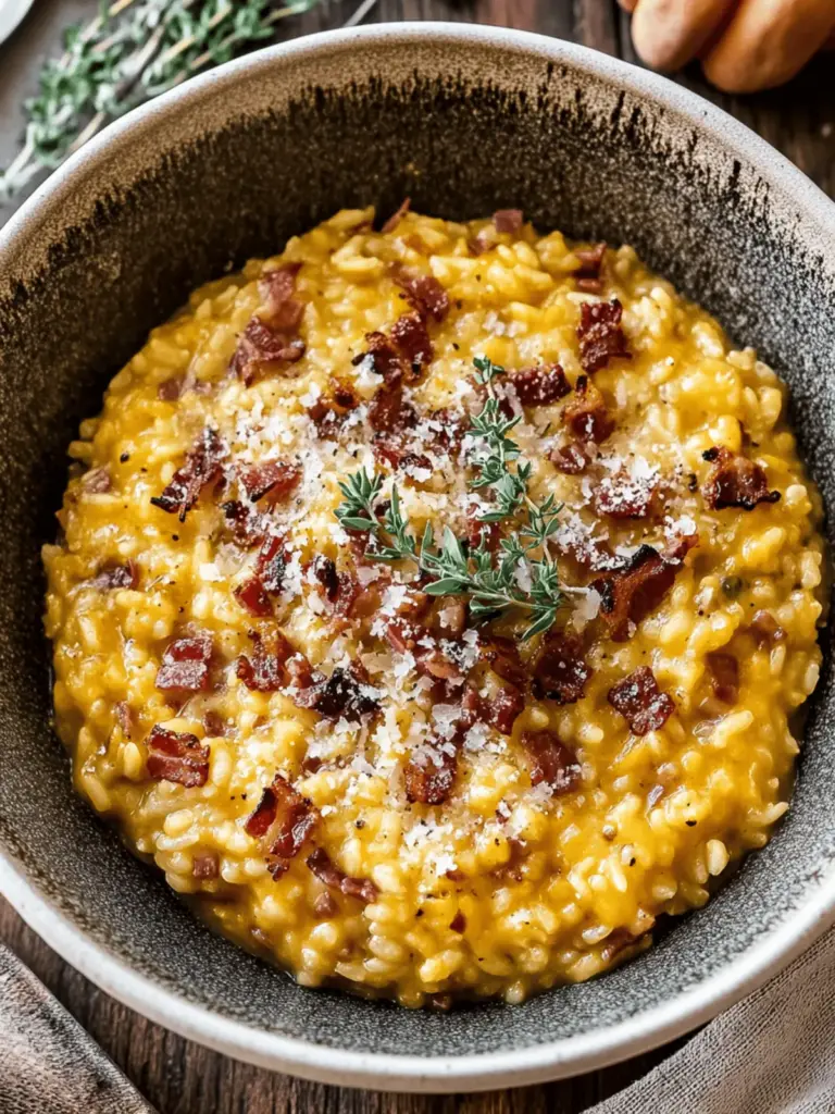 Pumpkin Risotto with Bacon & Parmesan