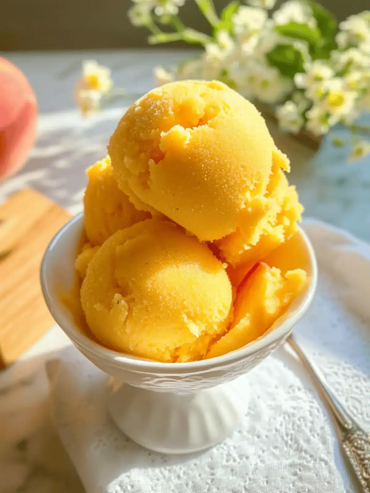 Three Ingredient Peach Sorbet: Your Easy Summer Delight 2 Three Ingredient Peach Sorbet