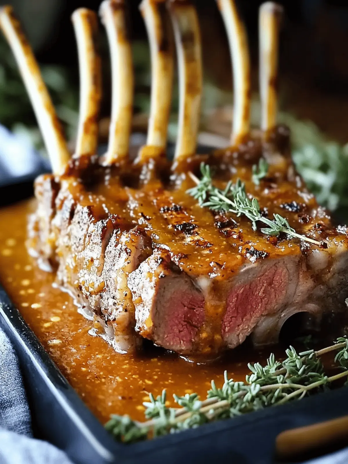 Roast Rack of Lamb with Apricot Mustard Glaze