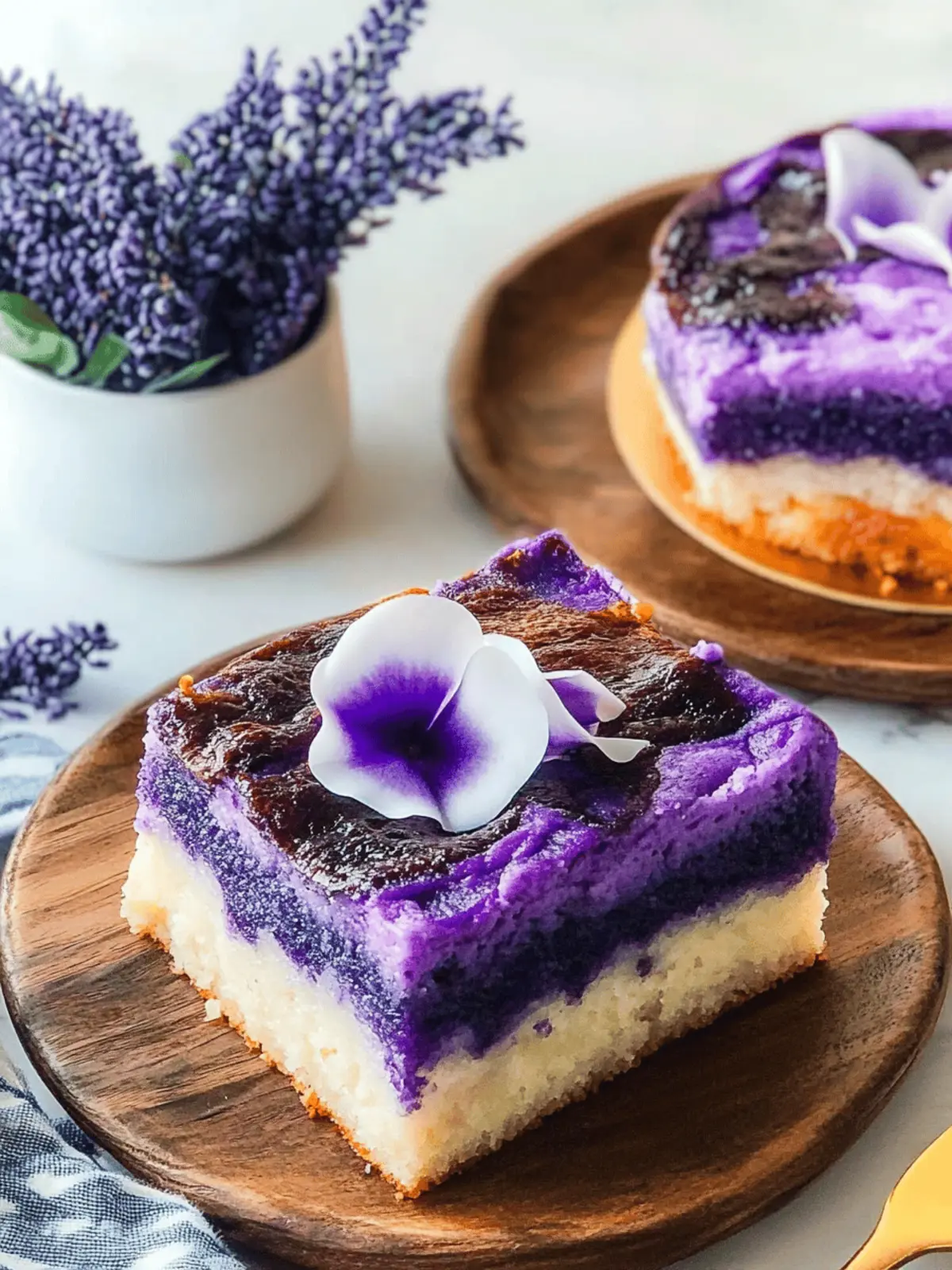 Ube Cassava Cake with Macapuno