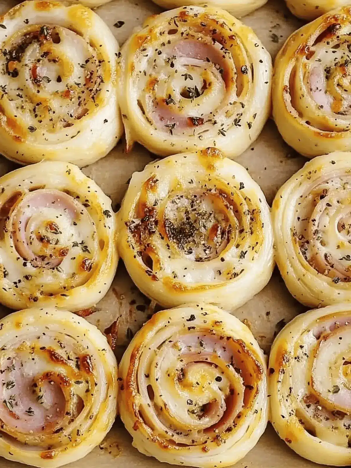 Baked Ham and Cheese Pinwheels