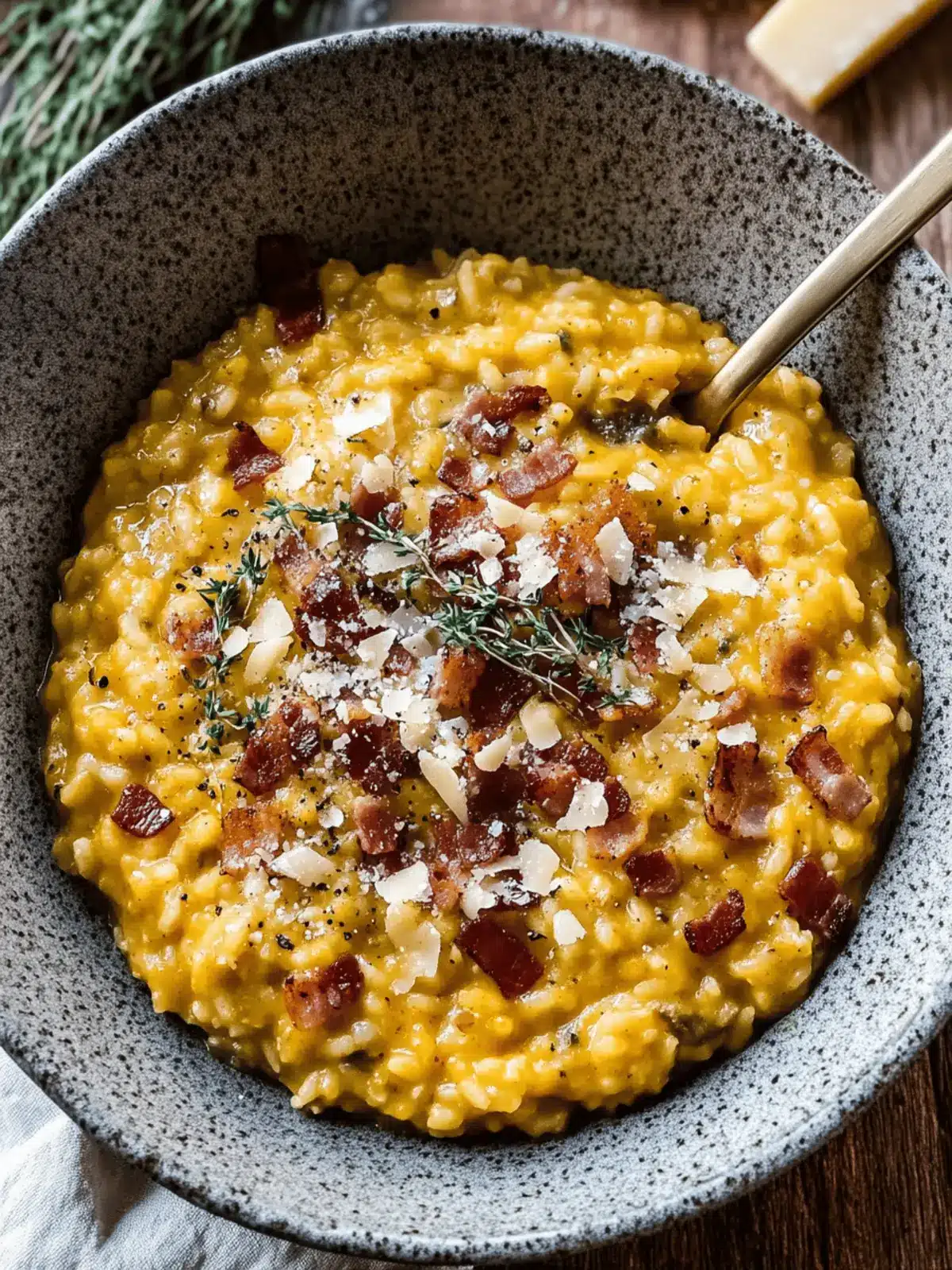 Pumpkin Risotto with Bacon & Parmesan for Cozy Fall Nights 3 Pumpkin Risotto with Bacon & Parmesan