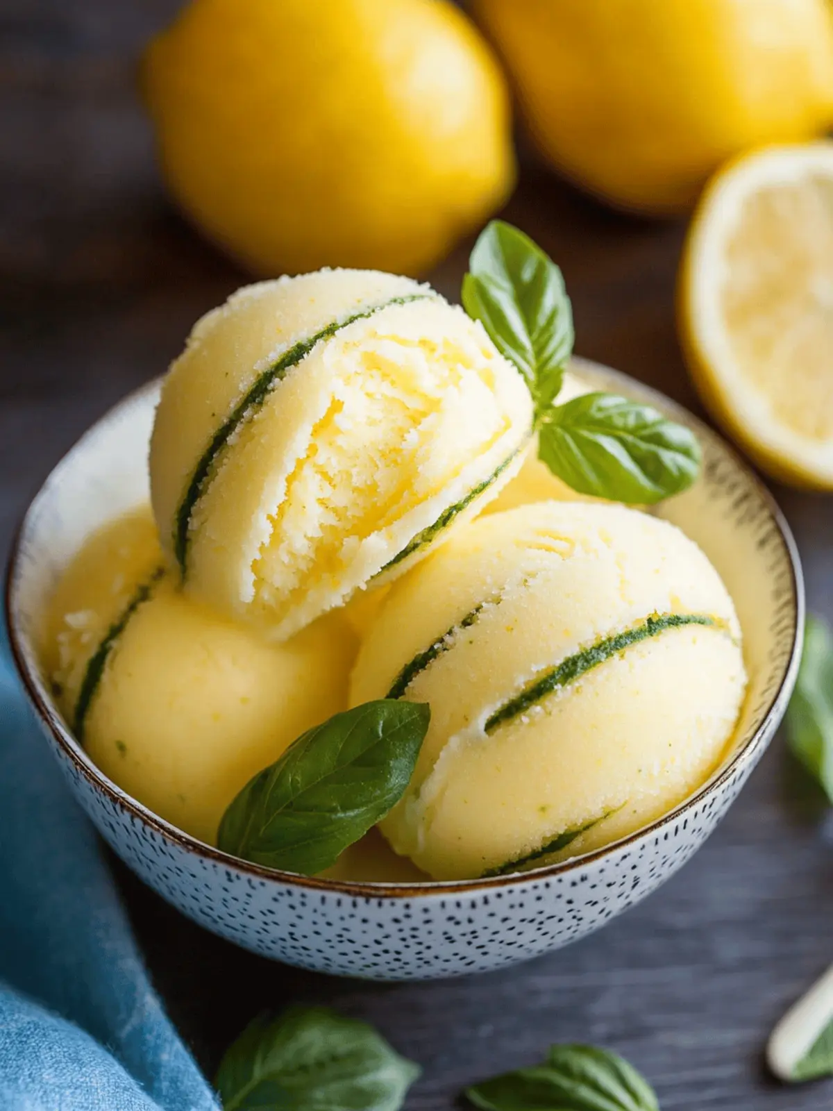 Lemon Basil Sorbet