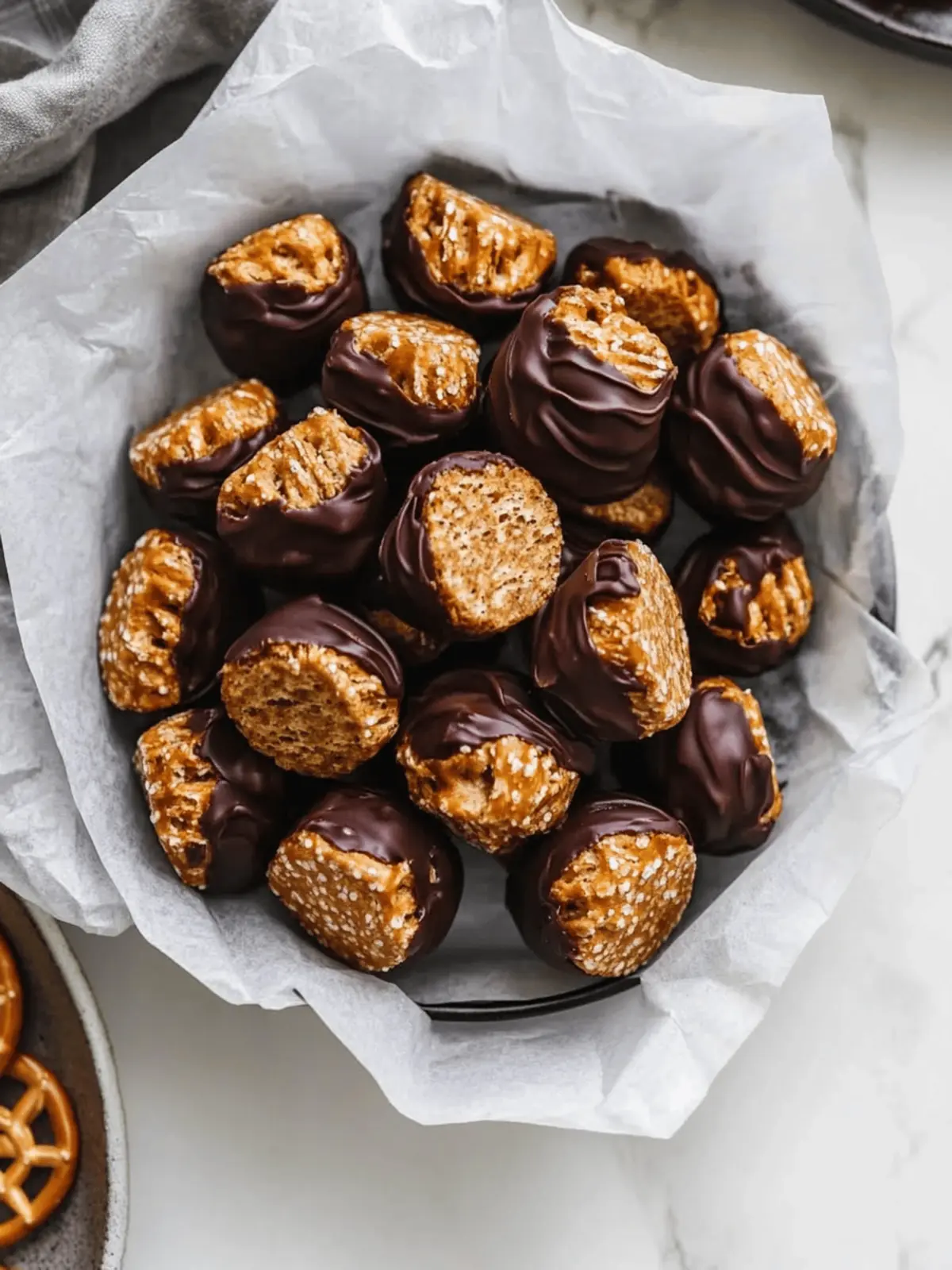 Healthy Peanut Butter Pretzel Bites