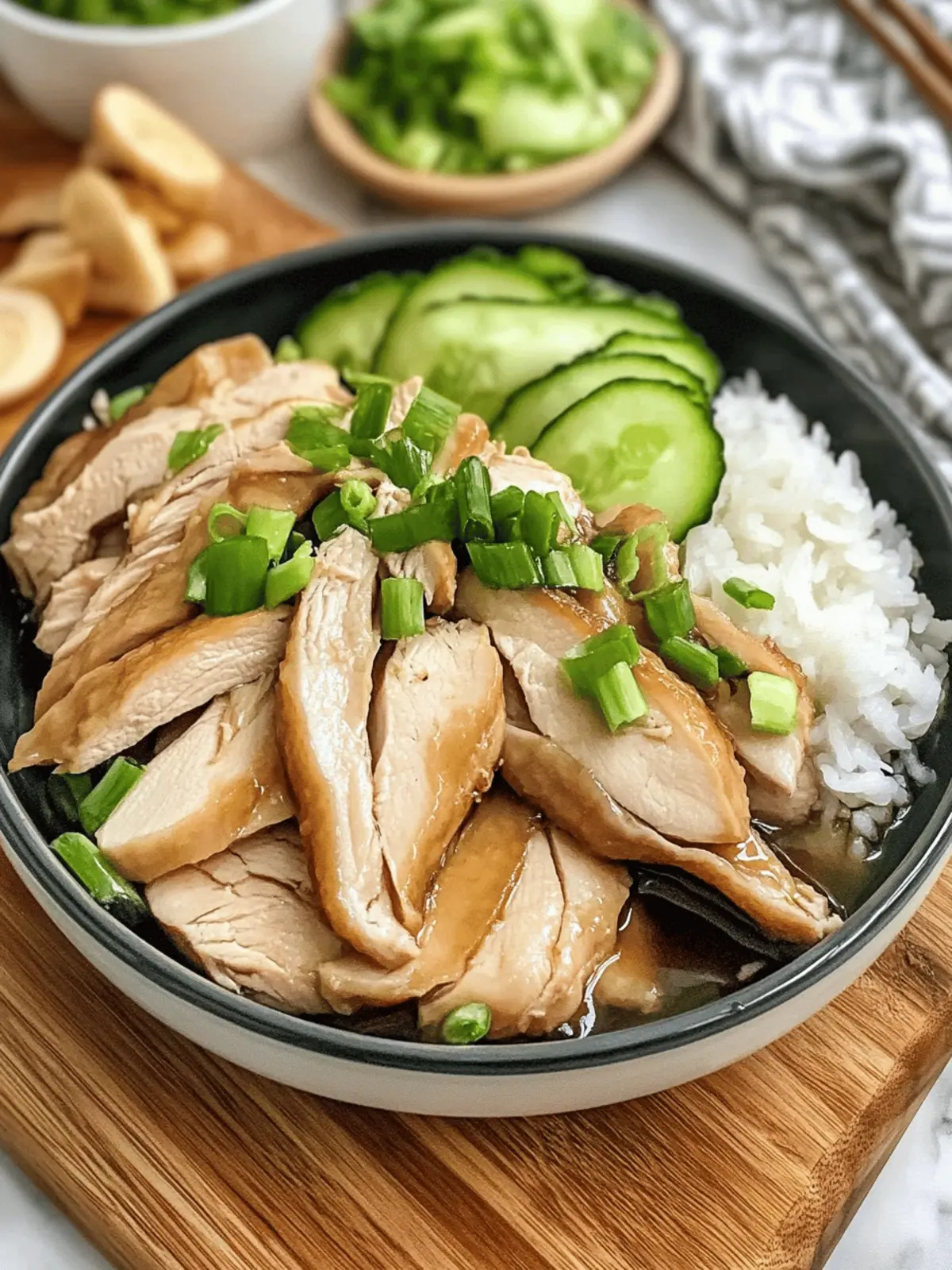 Poached Chinese Chicken with Ginger Scallion Sauce