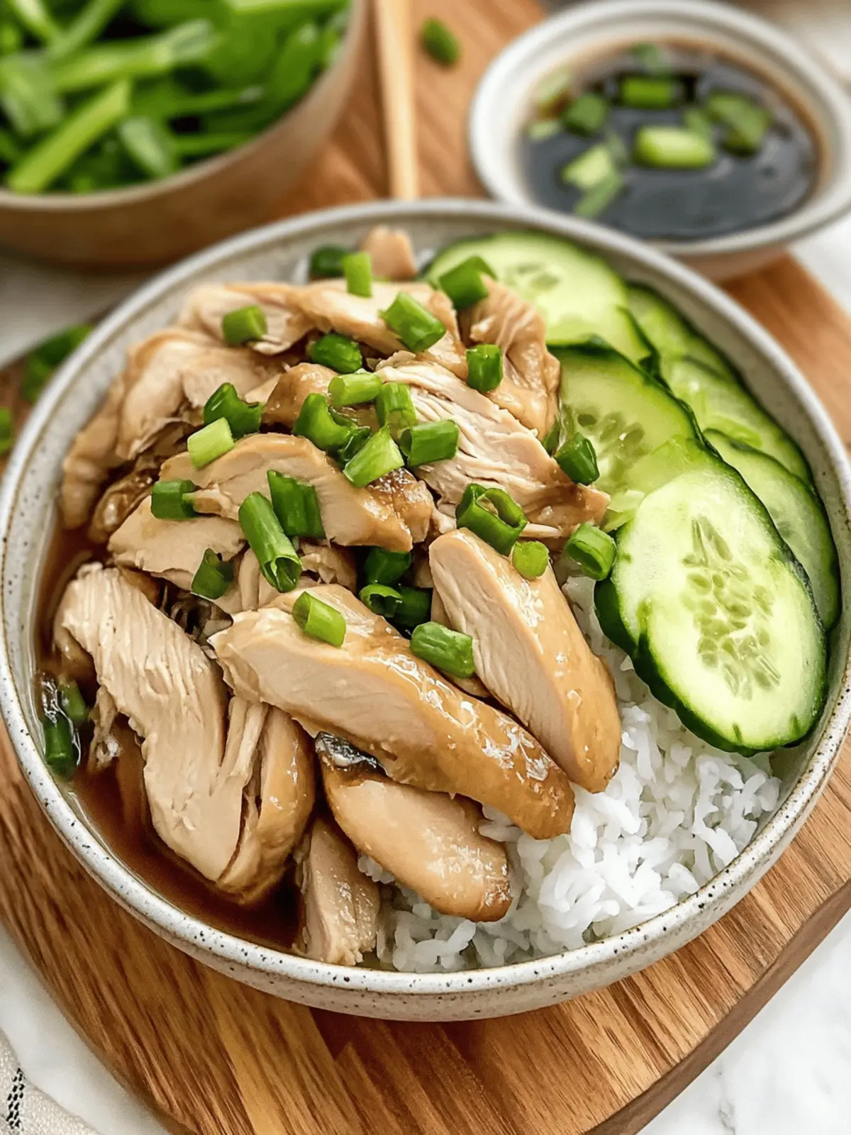 Poached Chinese Chicken with Ginger Scallion Sauce