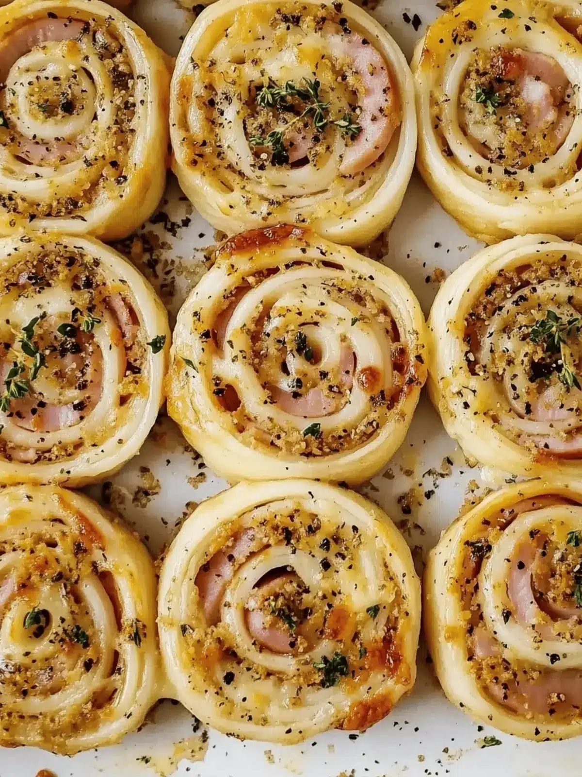 Baked Ham and Cheese Pinwheels