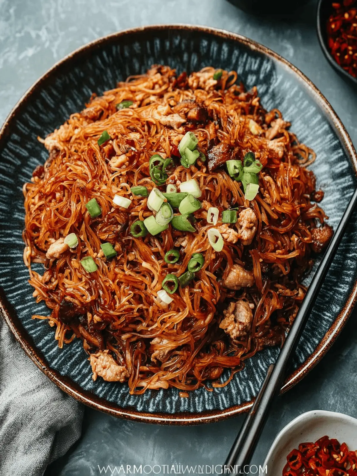 Savory Stir Fried Vermicelli with Pork in 30 Minutes 2 Stir Fried Vermicelli with Pork