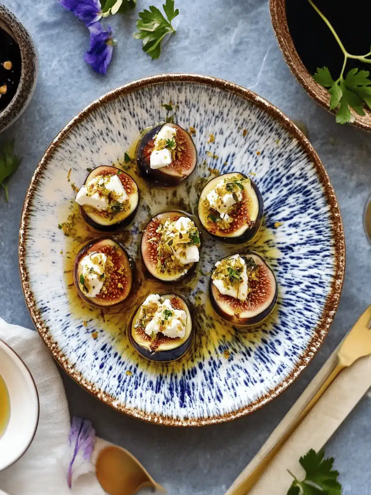 Feta-Stuffed Figs With Saffron Syrup