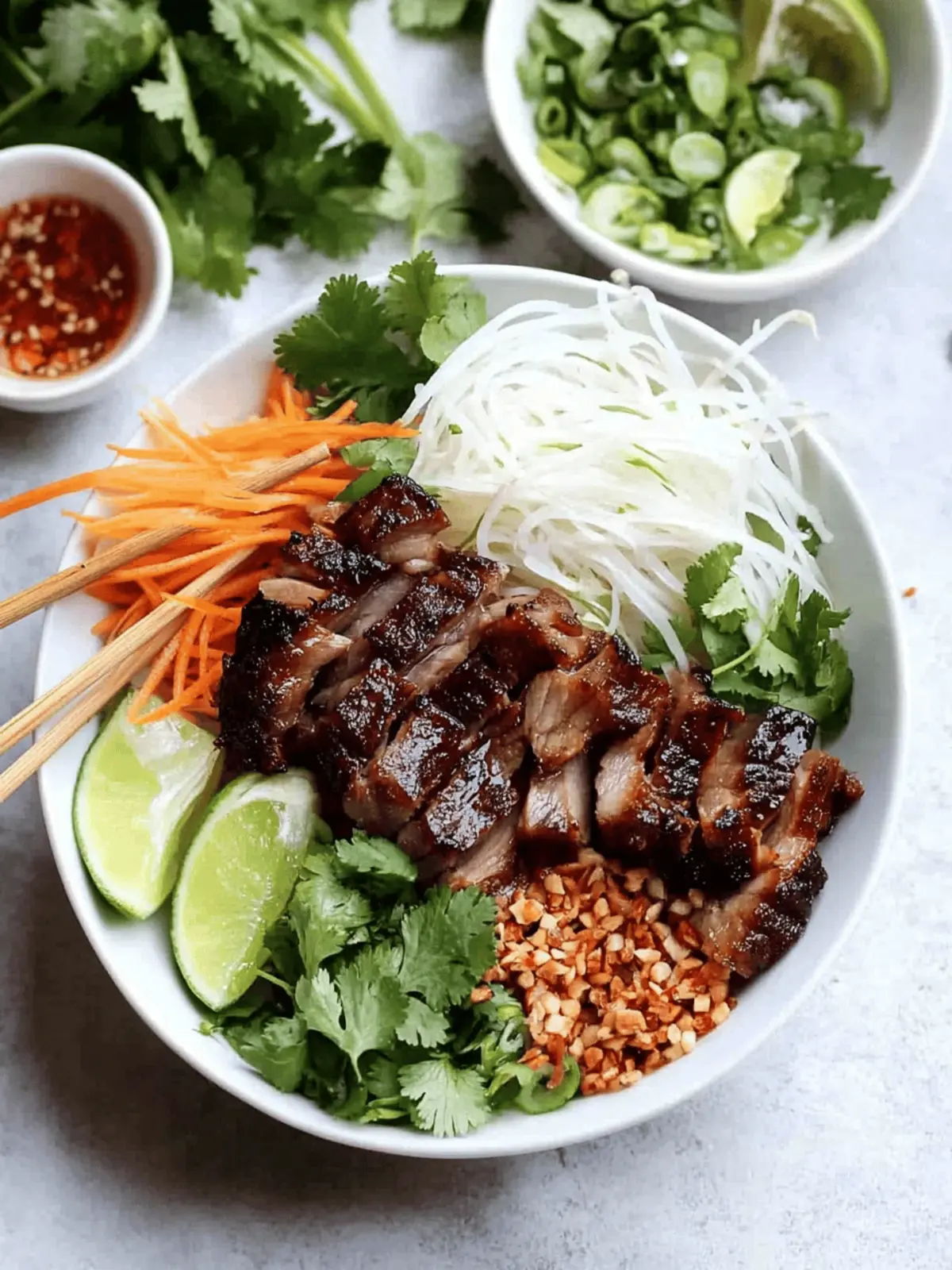 Vietnamese Noodle Bowl with Grilled Pork