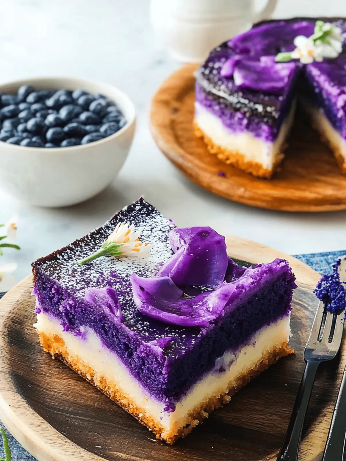 Ube Cassava Cake with Macapuno