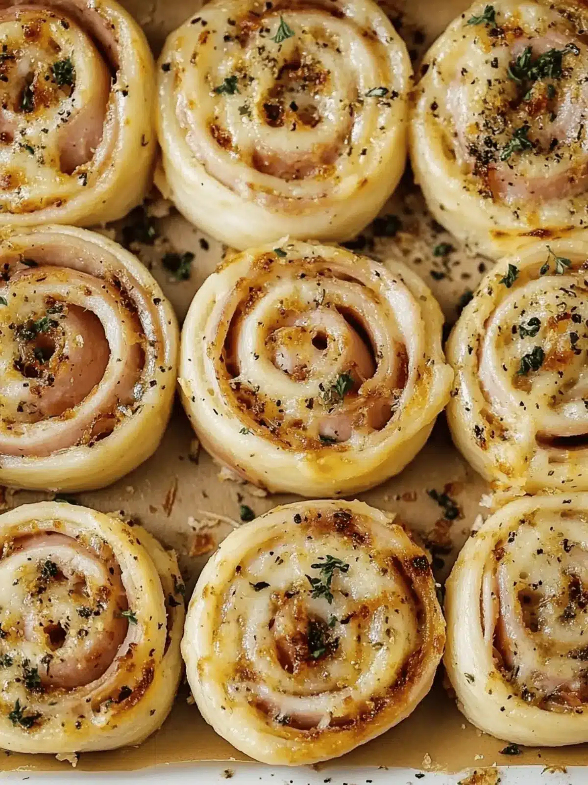 Baked Ham and Cheese Pinwheels