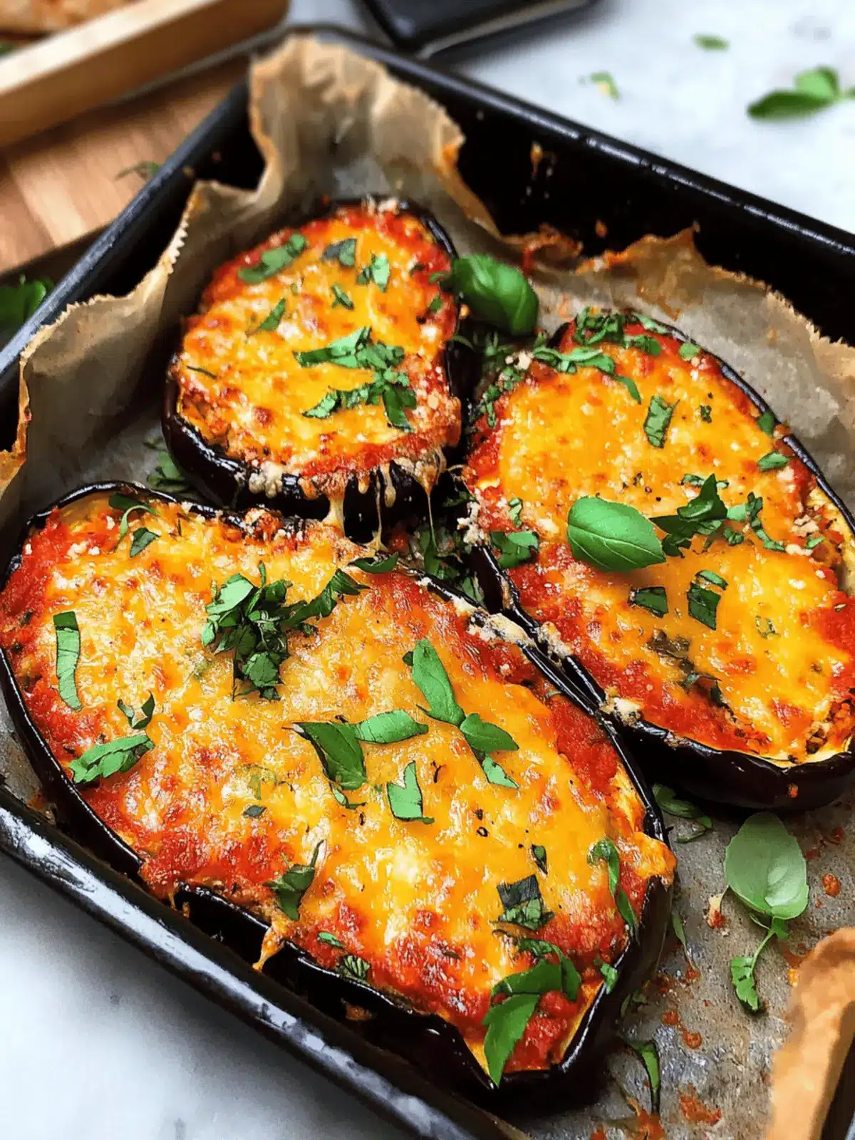 Vegan Stuffed Eggplant Parmesan