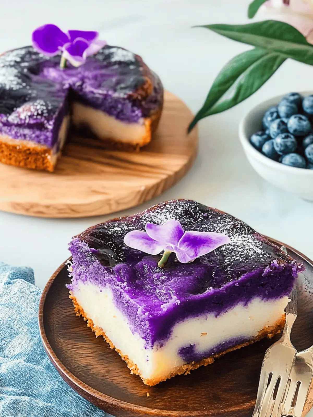 Ube Cassava Cake with Macapuno