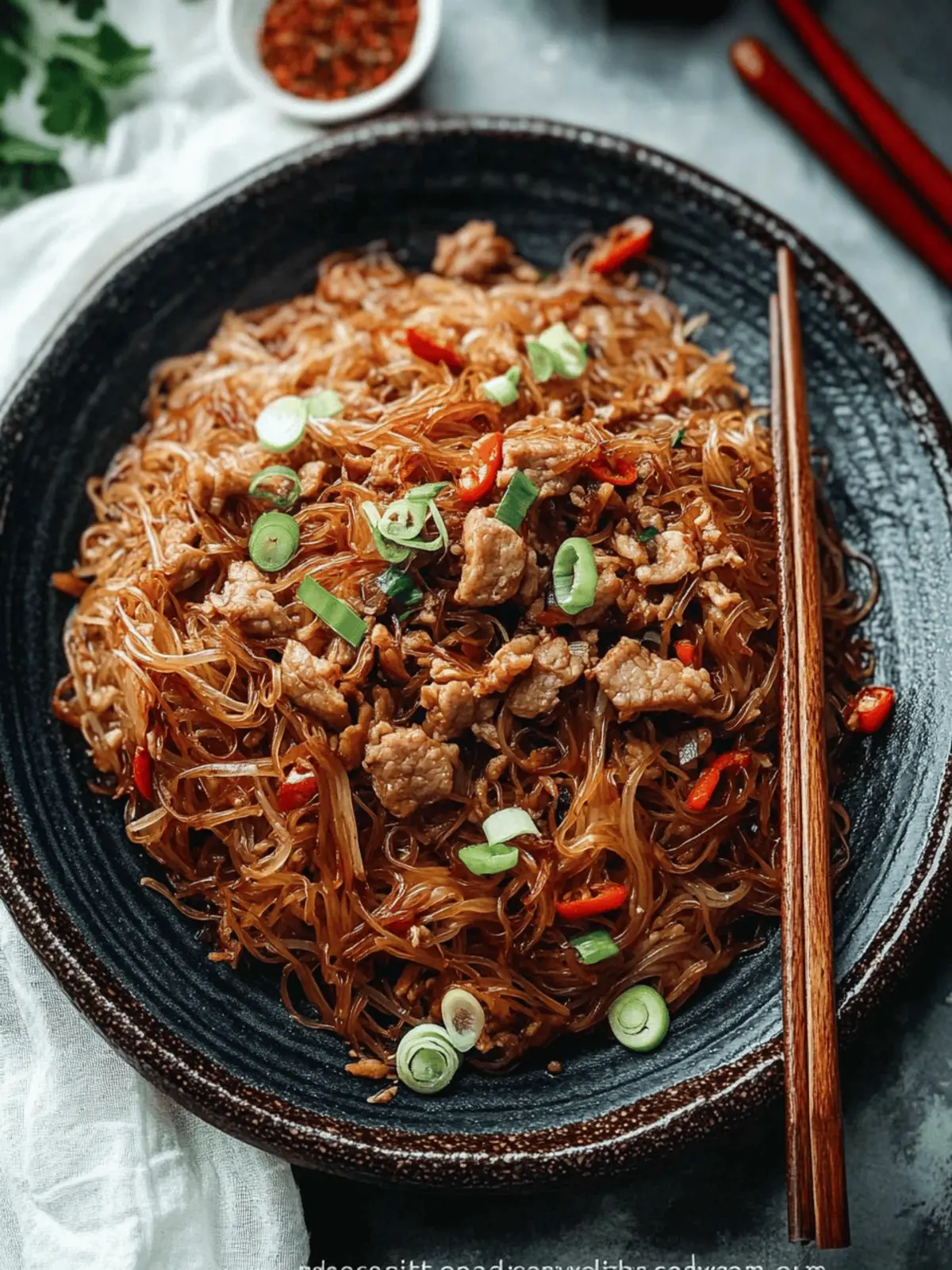 Savory Stir Fried Vermicelli with Pork in 30 Minutes 5 Stir Fried Vermicelli with Pork