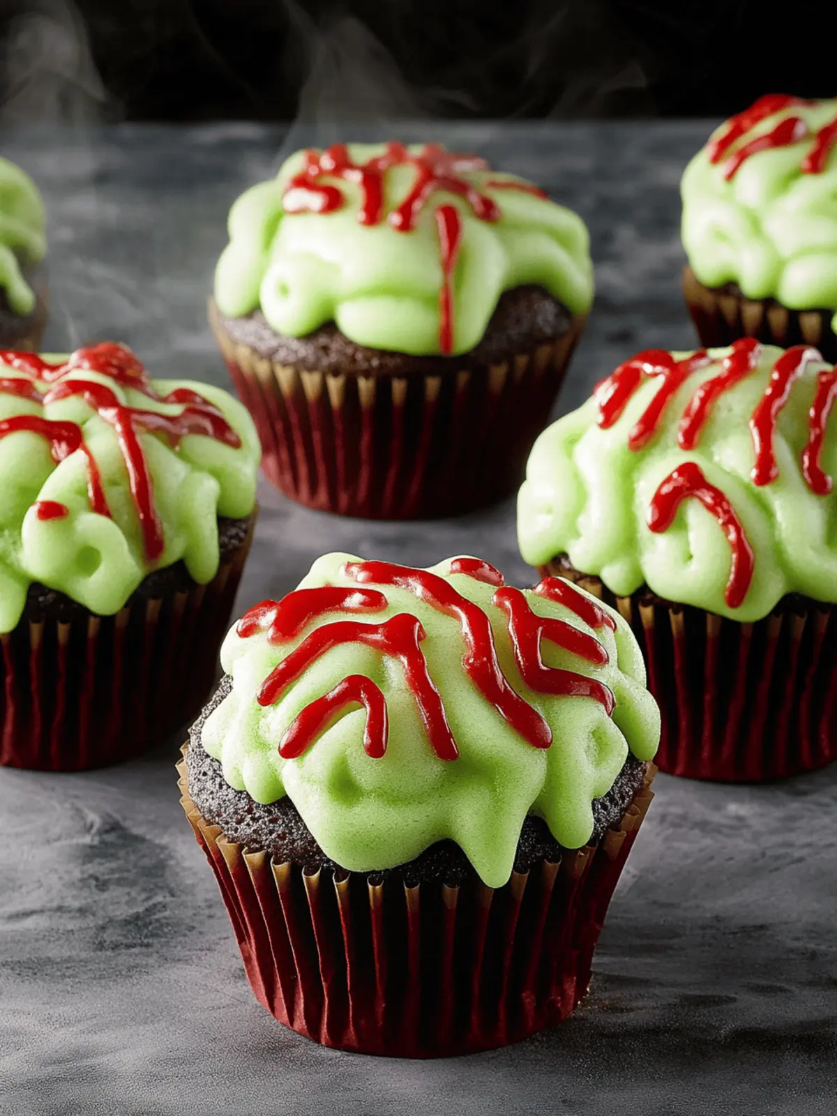 Zombie Brain Cupcakes: Deliciously Spooky Halloween Treats 2 Zombie Brain Cupcakes