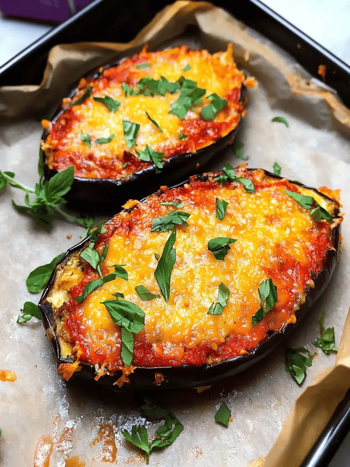 Vegan Stuffed Eggplant Parmesan