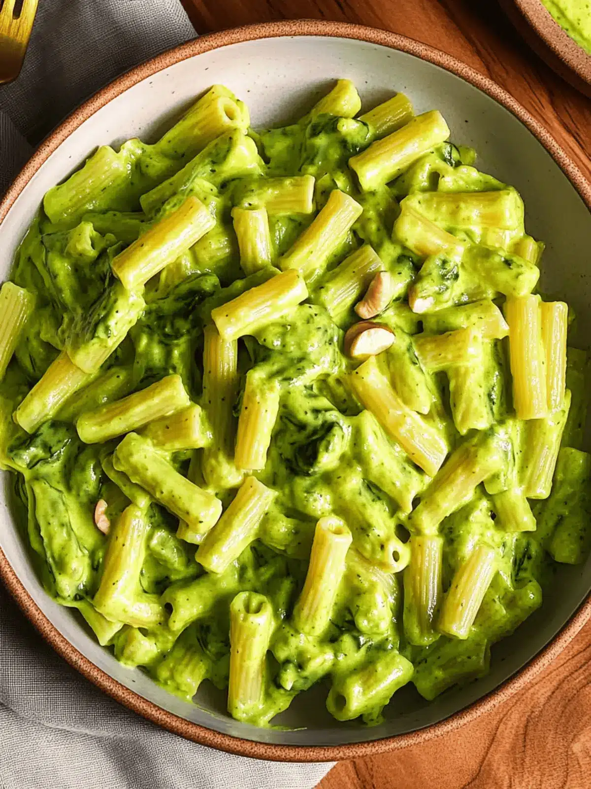 Creamy Vegan Spinach Garlic Pasta with Cashews Bliss 4 Vegan Creamy Spinach Garlic Pasta with Cashews and Parsley