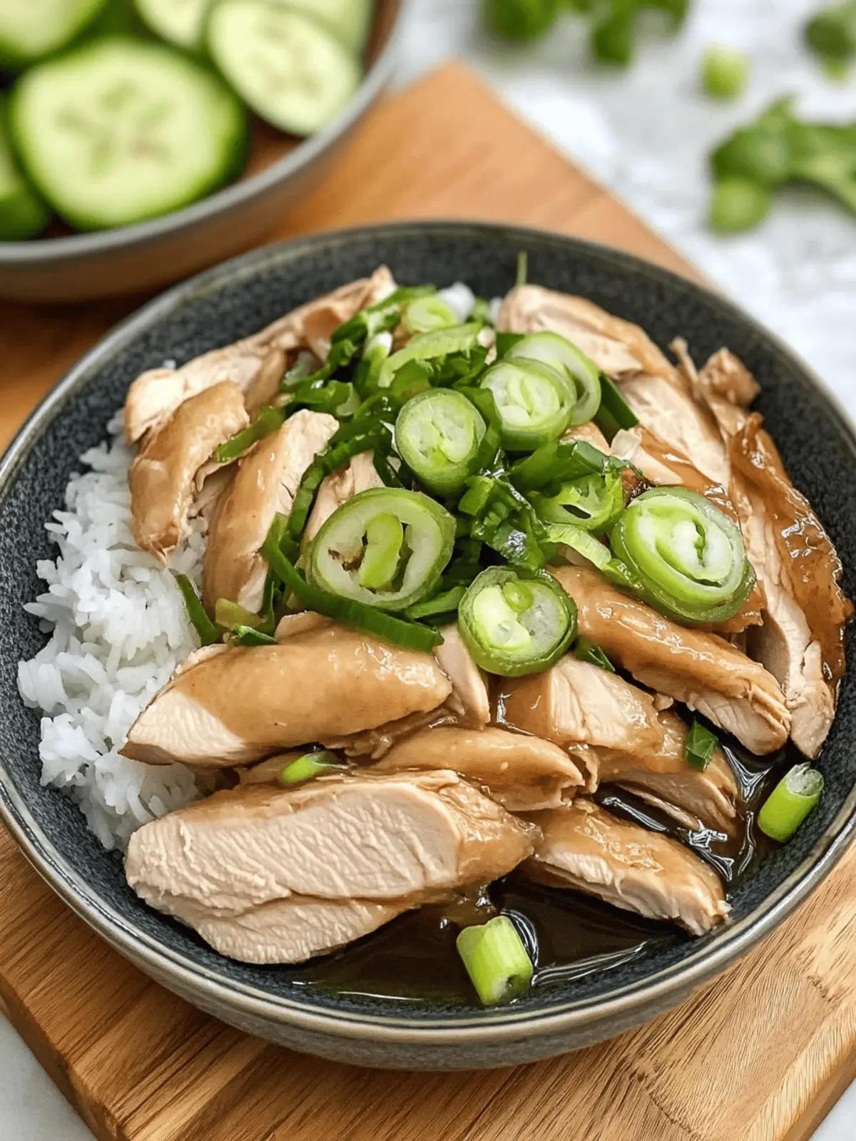 Poached Chinese Chicken with Ginger Scallion Sauce