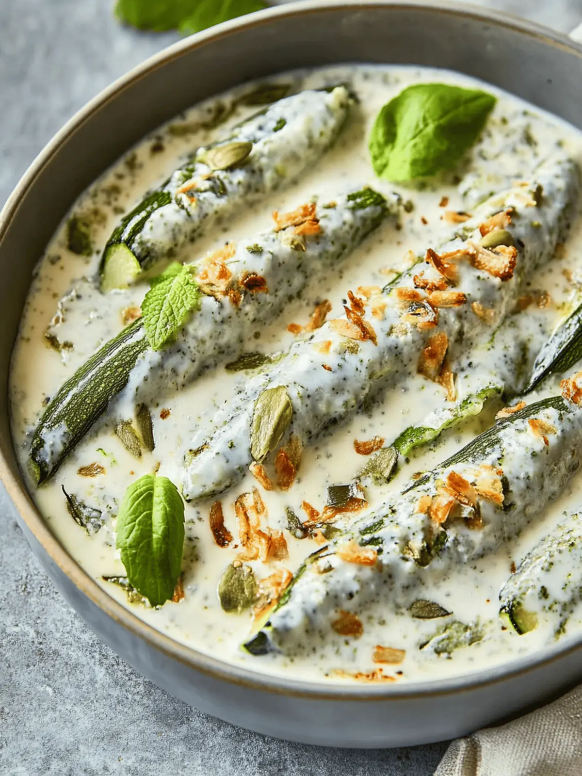 Stuffed Zucchini in Yogurt