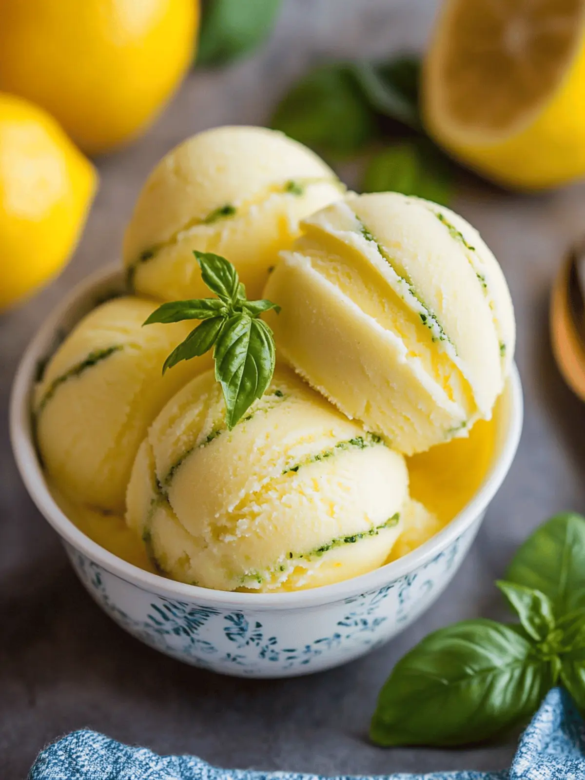 Lemon Basil Sorbet