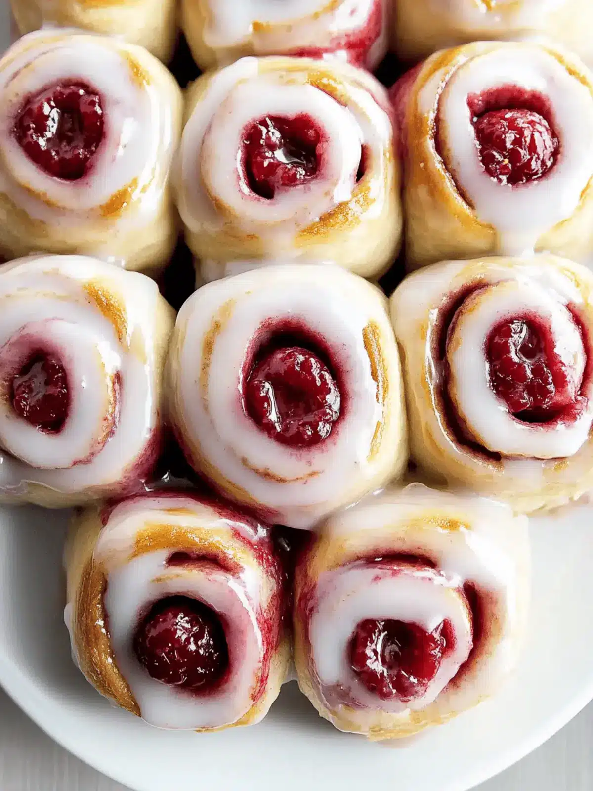 Raspberry Cinnamon Rolls with Lemon Glaze