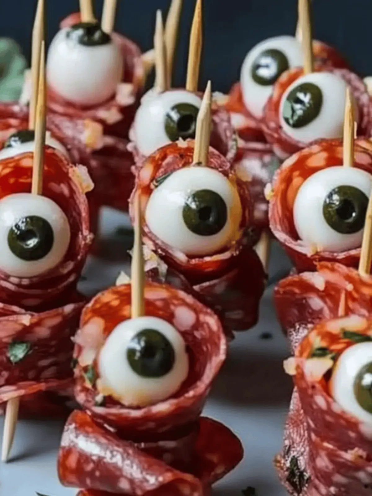 Skewered Salami Eyeballs: Spooky Delights for Halloween Parties 4 Skewered Salami Eyeballs