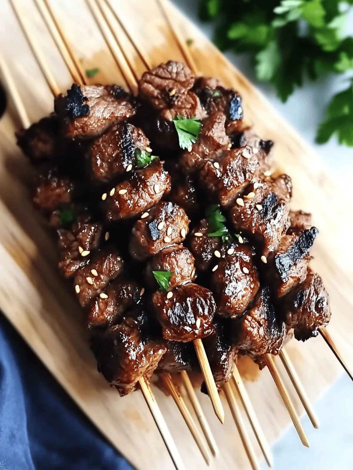 Sweet Teriyaki Sesame Beef Skewers